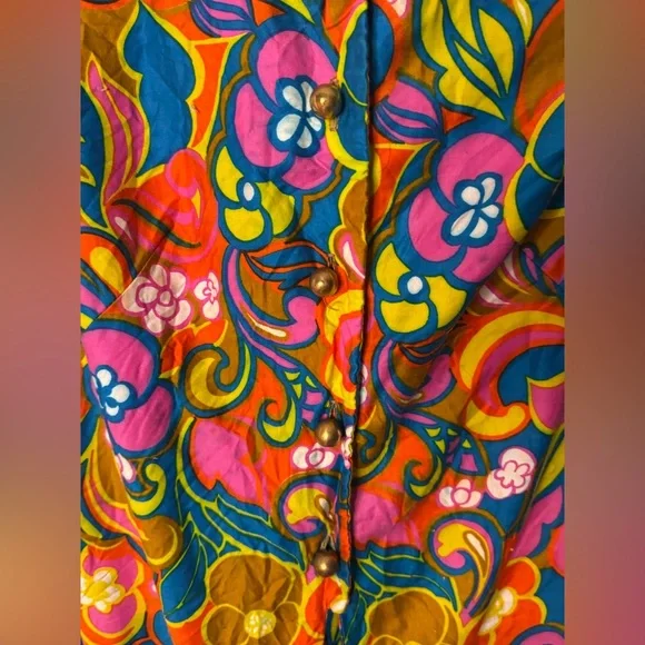 VTG Vibrant Floral Blouse/Jacket - Picture 2 of 5